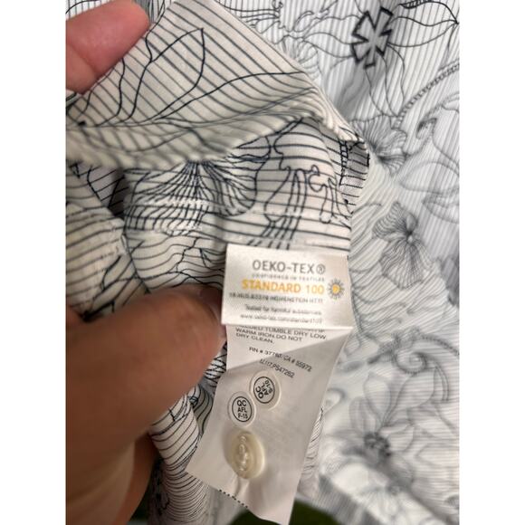 NWT Perry Ellis Cotton Short Sleeve Shirt Floral Sketch Print Modern Fit Sz XXL - Picture 9 of 9